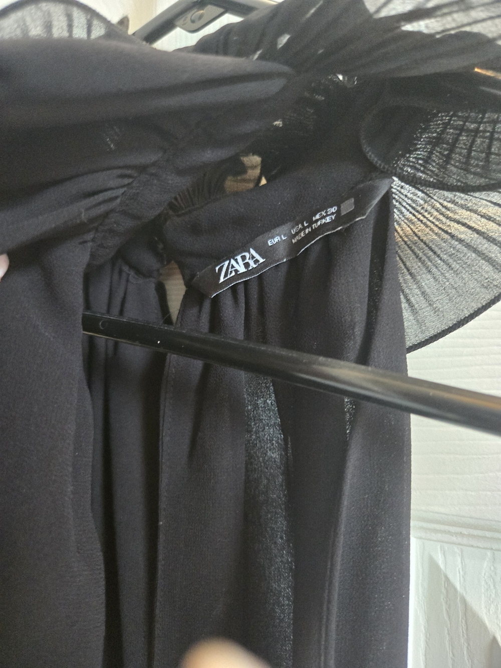 Zara Black Ruffled Halter Top - Picture 3 of 3